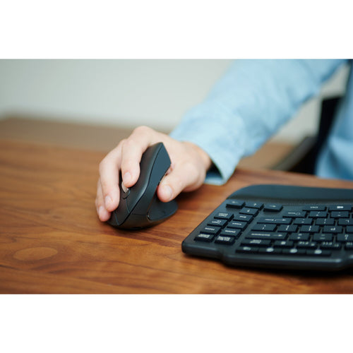 Kensington Pro Fit Ergo KM675 EQ Wireless Desktop Set – Ergonomische QWERTY Tastatur und Maus – Schwarz