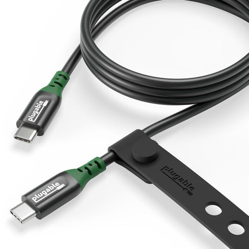 Plugable Technologies USB-C auf USB-C Kabel - 240W, 20Gbps, 4K/8K - Schwarz