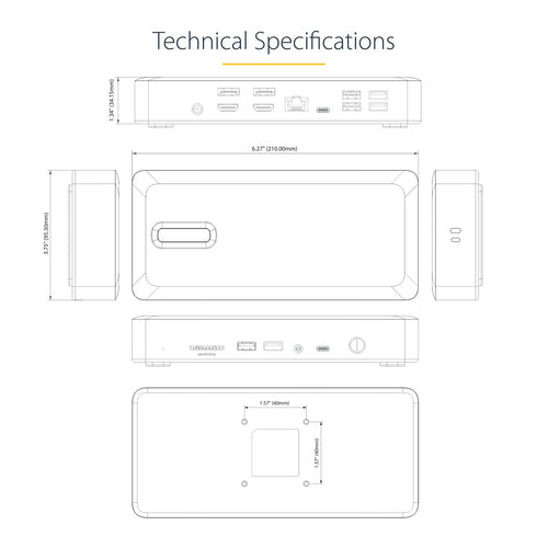 StarTech.com 132UE-TB4USB4DOCK laptop dock/port replicator