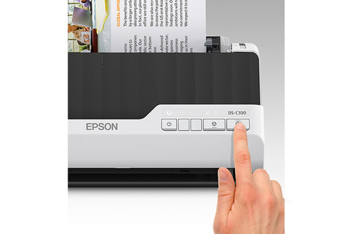 Epson DS-C330 Dokumentenscanner – Hochleistungs-Dokumentenscanner, 50.000 Seiten Kapazität, Schwarz/Grau
