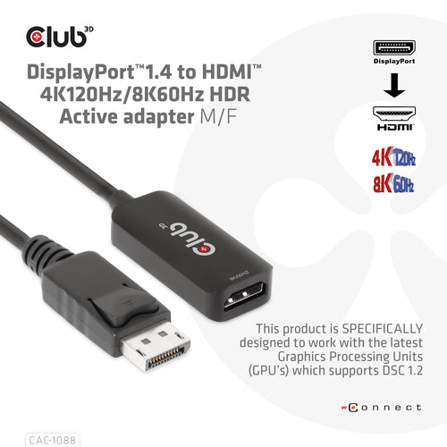 CLUB3D CAC-1088 video cable adapter