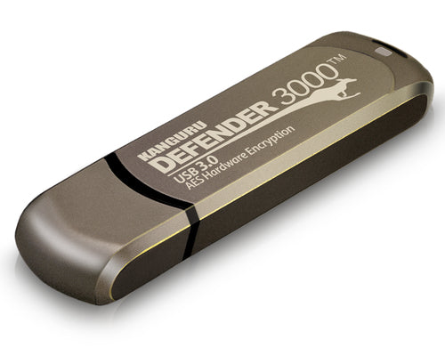 256GB iStorage Kanguru Defender 3000 USB 3.0 Secure Flash Drive AES-XTS Encryption