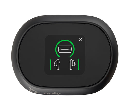 HP Poly Voyager Free 60+ UC M Carbon Black Earbuds +BT700 USB-C Adapter +Touchscreen Charge Case