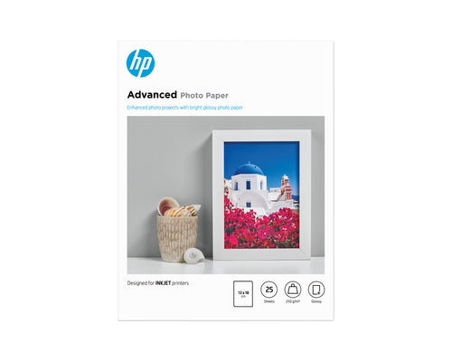HP Advanced Glossy Photo Paper-25 sht/13 x 18 cm borderless