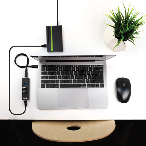 USB 3.0 Hub with Gigabit Ethernet - Plugable Technologies, 3 Ports, USB-C Included, Black