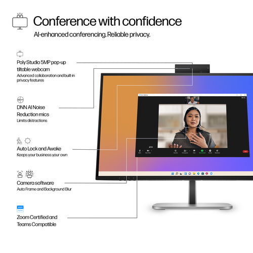 HP Series 5 Pro 27 inch QHD USB-C Conferencing Monitor - 527pm computer monitor