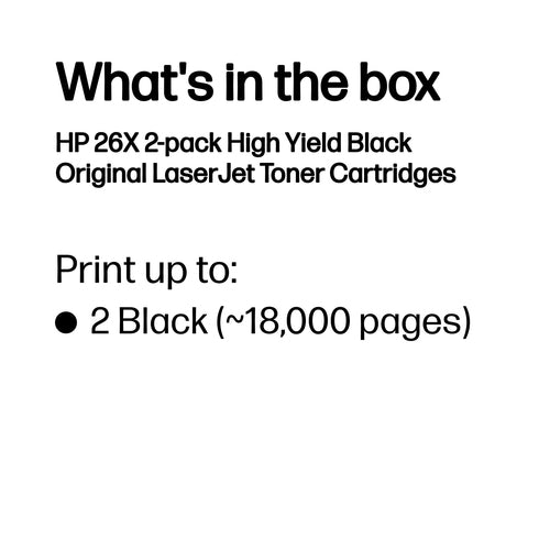 HP 26X 2er-Pack Schwarz Original LaserJet Tonerkartuschen Tonerpatrone
