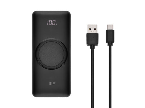 Power Bank Monoprice Wireless 20000mAh Quick Charge 3.0 Wireless Charging Black