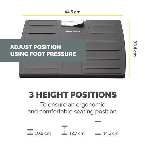 Ergonomic Foot Rest Adjustable Height Office Stool Antibacterial Black