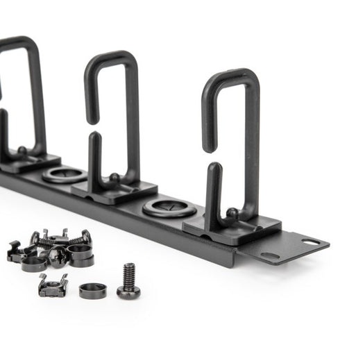 Cable Management Panel Rocstor Black Steel Plastic for Racks