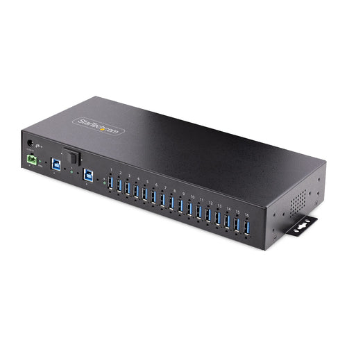 USB Hub StarTech.com 16-Port Industrial USB 3.0 5 Gbps ESD Protection 120W
