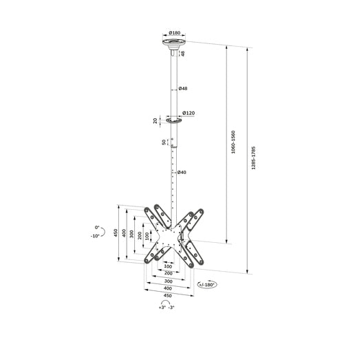 Neomounts FPMA-C340DBLACK TV mount/stand