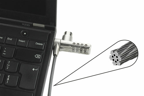 DICOTA Cable Lock 2m Steel Combination Lock Black Stainless Steel
