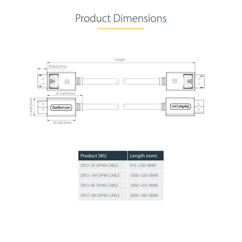 StarTech.com DP21-6F-DP40-CABLE DisplayPort cable