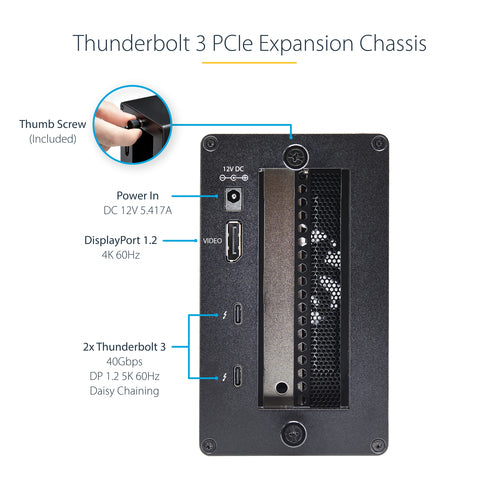 StarTech Thunderbolt 3 PCIe Expansion Chassis - TB31PCIEX16 - 5K/4K Video Output, 40 Gbit/s