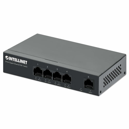 Gigabit Ethernet Network Switch Intellinet PoE Full Duplex Wall Mountable
