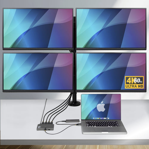USB-C Quad Monitor Display Adapter 4K 60Hz mit 140W PD Passthrough