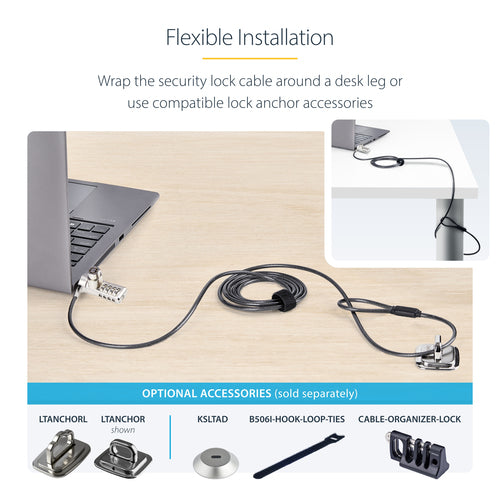 StarTech.com DUALKA10-LAPTOP-LOCK cable lock
