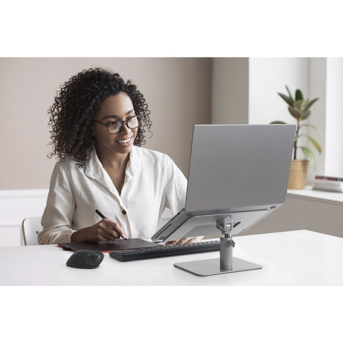 Laptop Stand Silver Adjustable Height 40.6 cm Aluminum Riser