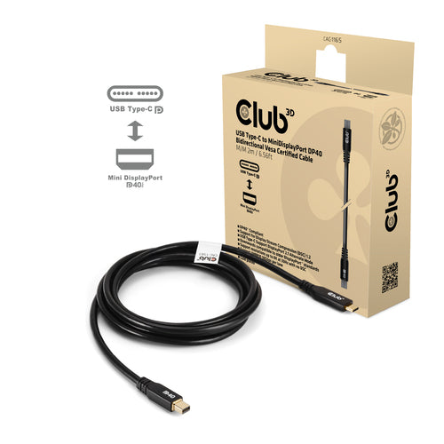 Mini DisplayPort-zu-USB-Typ-C-Kabel 2m 7680x4320 Auflösung