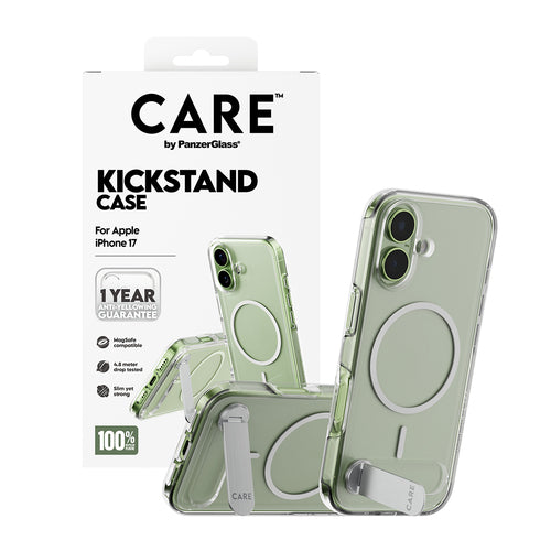 PanzerGlass CARE™ by ® Kickstand Case Transparent w. MagSafe iPhone 17 mobile phone case