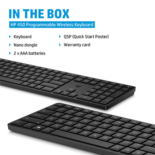 HP 450 BLK Programmable Wireless keyboard