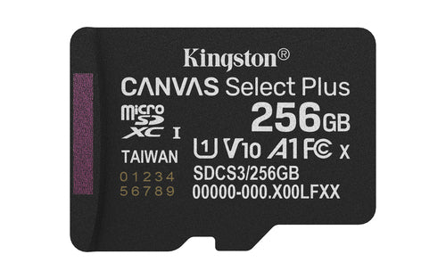 256GB MicroSDXC Card Kingston Canvas Select Plus Gen3 150MB/s A1