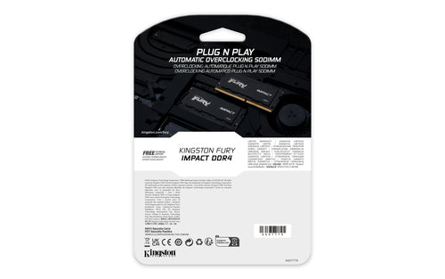 32 GB Kingston Technology FURY Impact DDR4 SODIMM 3200 MT/s