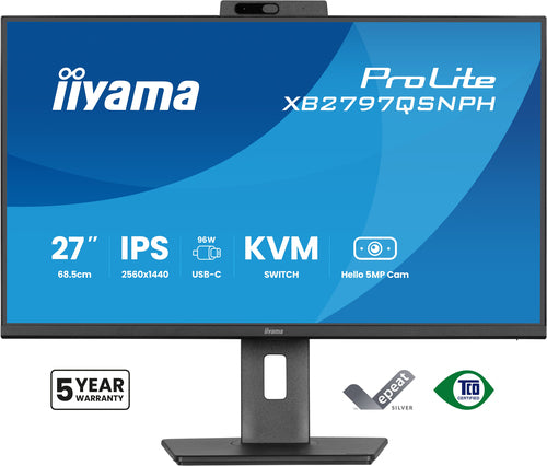 iiyama ProLite XB2797QSNPH-B1 27IN IPS LCD 4MS 2560X1440 350CD/M2 HDMI/DP/USB 2 computer monitor