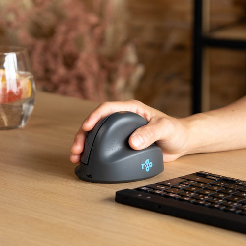Ergonomische Vertikalmaus R-Go HE Basic Bluetooth 1750 DPI Grau