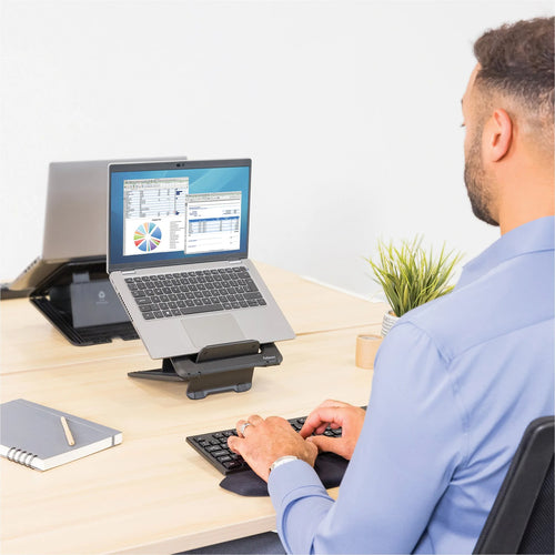 Fellowes Breyta Laptop-Ständer – Schwarz, höhenverstellbar, robustes ABS, ergonomisches Design