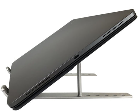 Laptop- & Tablet-Ständer, Silber, Aluminium, verstellbar 60-142 mm