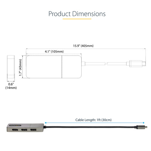 StarTech.com MST14CD123DP USB-C Multi-Monitor 3-Port DisplayPort 4K Hub Adapter
