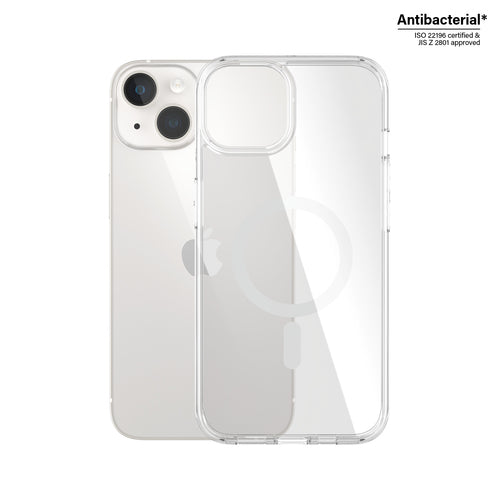 PanzerGlass ® HardCase Transparent w. White MagSafe iPhone 14 | 13 mobile phone case