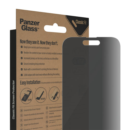 PanzerGlass ® Privacy Screen Protector iPhone 14 Pro | Classic Fit
