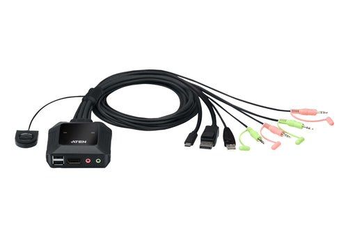 KVM-Switch ATEN CS52DP 4K Ultra HD 4096x2160 Pixel Schwarz
