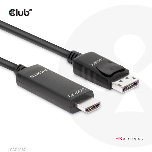 CLUB3D CAC-1087 DisplayPort 1.4 to HDMI Adapter - 4K120Hz/8K60Hz