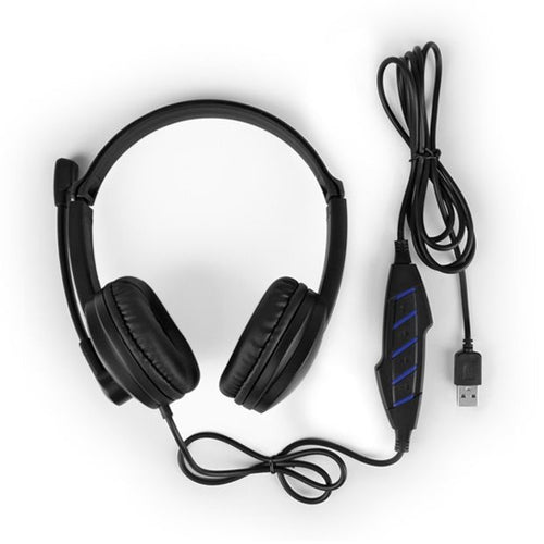 Wired Call and Music Headset Aluratek AWHU02FB Black