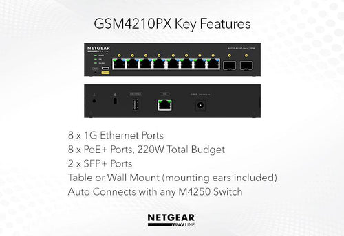 Network Switch NETGEAR GSM4210PD 8x1G PoE+ Managed 110W
