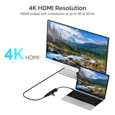 USB 3.2 Gen 1 Type-C Laptop Docking Station with HDMI and SD Card Slots