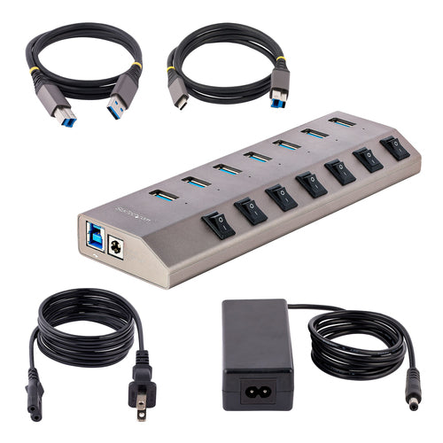 StarTech.com 7-Port USB-C Hub | 5Gbps Data Transfer | Expansion Hub with Individual Switches
