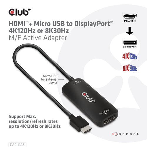 CLUB3D CAC-1335 video cable adapter