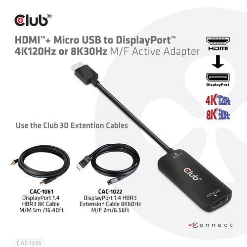 CLUB3D CAC-1335 video cable adapter