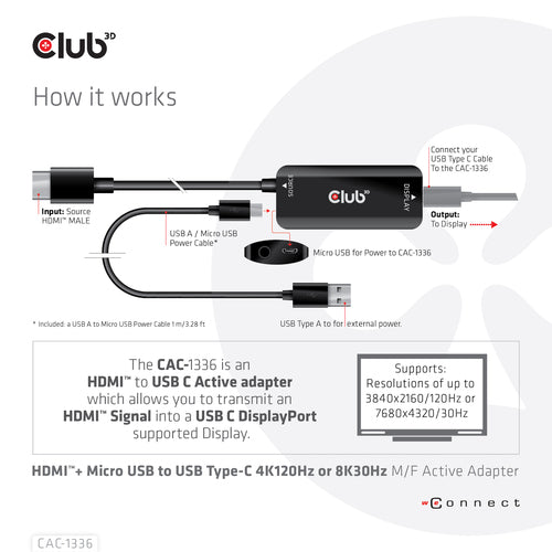 CLUB3D CAC-1336 Videokabeladapter