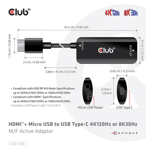 CLUB3D CAC-1336 Videokabeladapter