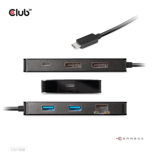7-in-1 USB-C Dockingstation Dual DisplayPort 4K 60Hz HUB