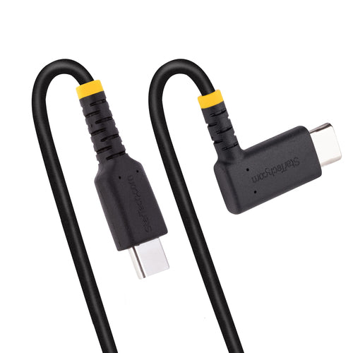 StarTech.com 3ft USB C Charging Cable R2CCR-1M - 60W PD, Right Angle, Heavy Duty