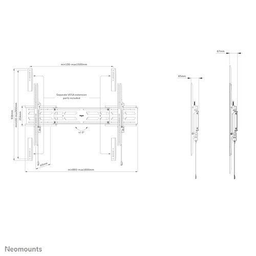 Neomounts WL30S-950BL19 TV mount/stand
