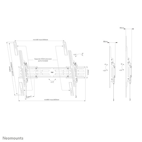 Neomounts WL35S-950BL19 TV mount/stand