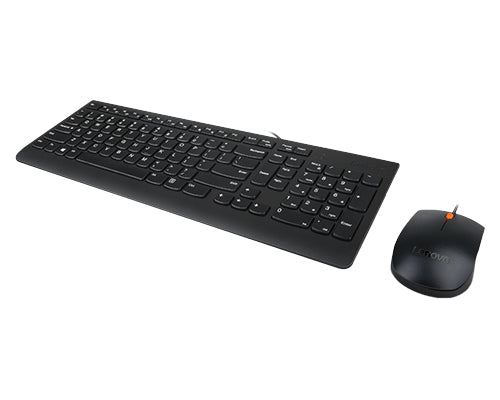 Lenovo 300 Full-Size Wired USB Keyboard QWERTY Black Mouse Included